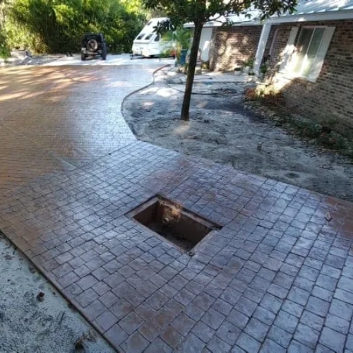 Driveway Installation with brick design